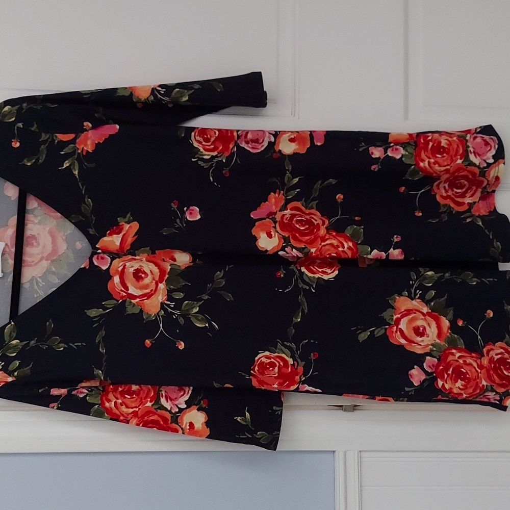 French Grey Floral Print Dress